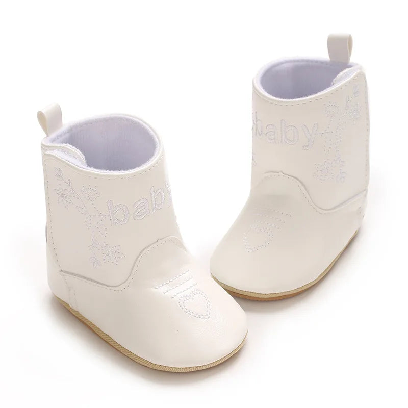Baby Boots Cute High Quality Soft PU Anti Slip Sole Spring 0-18M First Walkers Newborn Baby Shoes