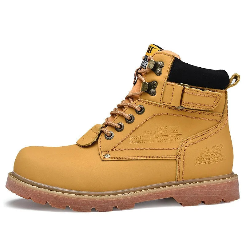 Genuine Leather Mens Women Winter Ankle Military Treking Snow Yellow Tactical Boots Outdoor for Men Work Shoes Sneakers