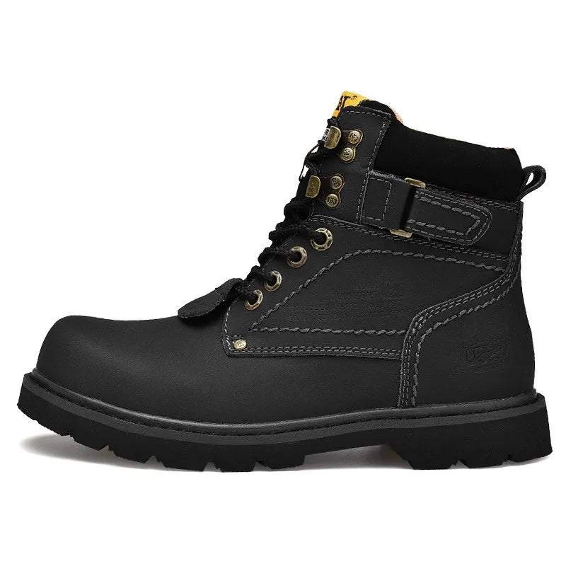 Genuine Leather Mens Women Winter Ankle Military Treking Snow Yellow Tactical Boots Outdoor for Men Work Shoes Sneakers