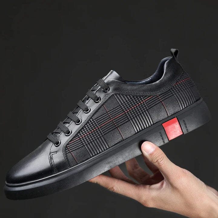 Spring Stripes Genuine Leather Men's Shoes Luxury Brand Mens Casual Shoes Cowhide Male Footwear Business Formal Shoes for Man