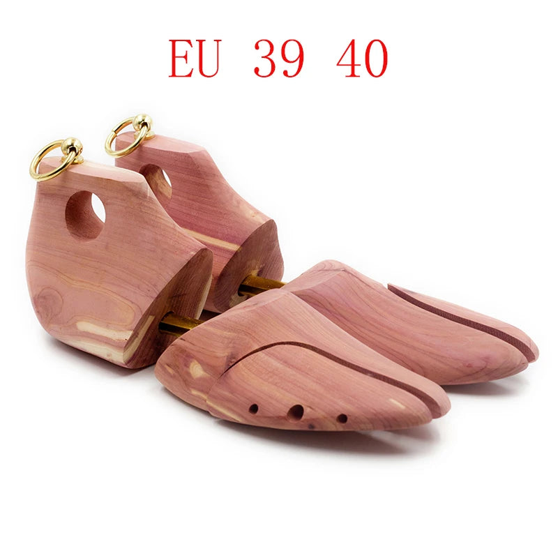 1 Pair Red Cedar Wood Adjustable Shoe Shaper Men's Shoe Tree Stretcher Support For Men Boot Expander Device
