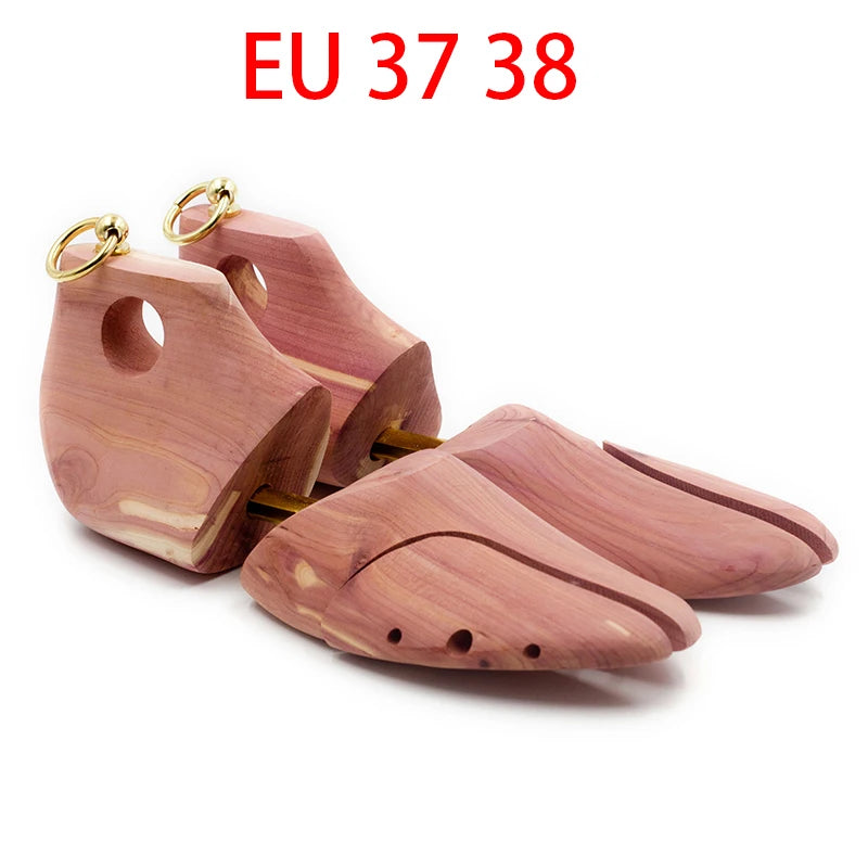 1 Pair Red Cedar Wood Adjustable Shoe Shaper Men's Shoe Tree Stretcher Support For Men Boot Expander Device