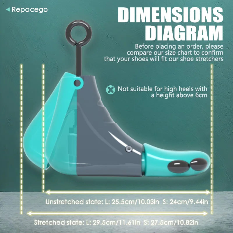 Repacego 2Pcs Shoe Stretcher Shoe Trees Universal Unisex Women Men Adjustable Length Width high top Expander Extender Keeper